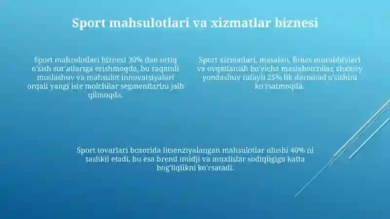 Sportda tadbirkorlik faoliyati shakllari va turlari 4