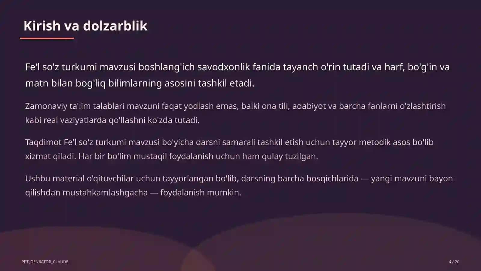 Fe'l so'z turkumi (3-sinf) 4