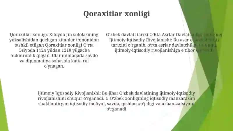 O'Zbek Davlatchiligi Tarixi:O'Rta Asrlar Davlatchiligi Va Uning Ijtimoiy Iqtisodiy Rivojlanishi 4