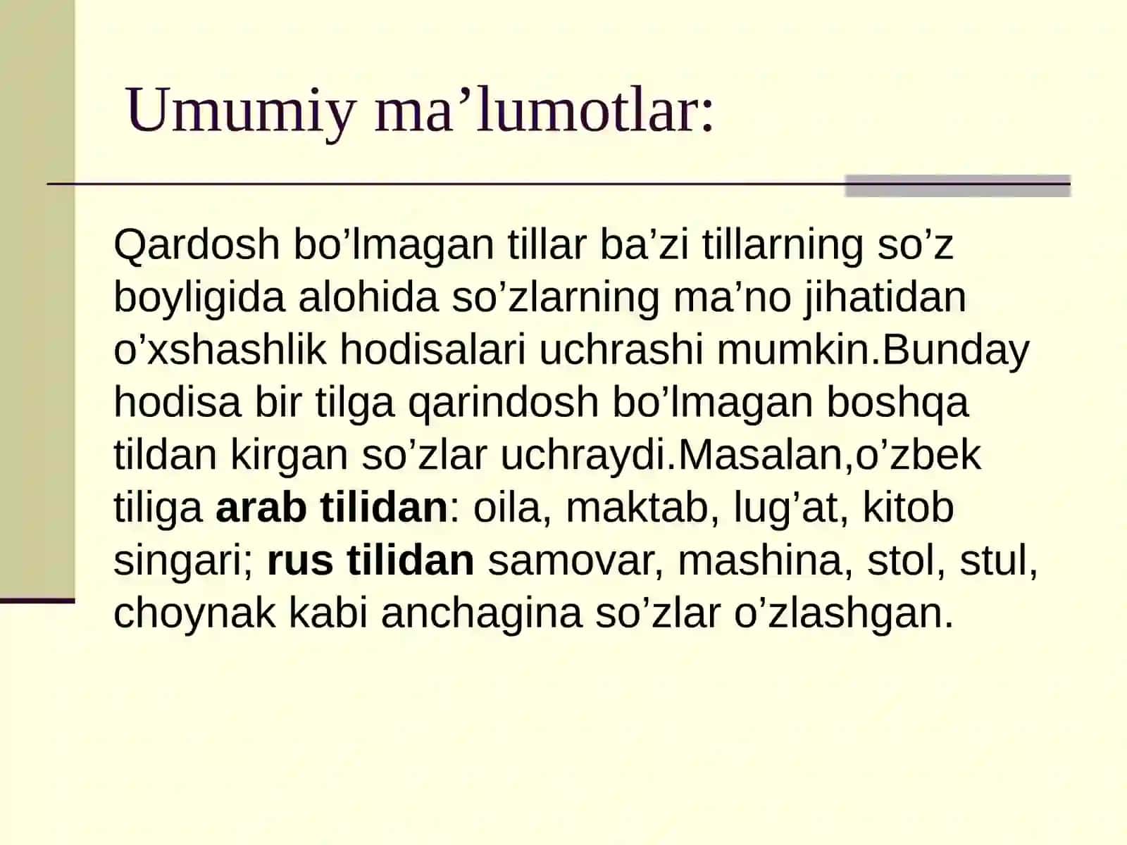 Dunyo tillari va tillar tasnifi 4