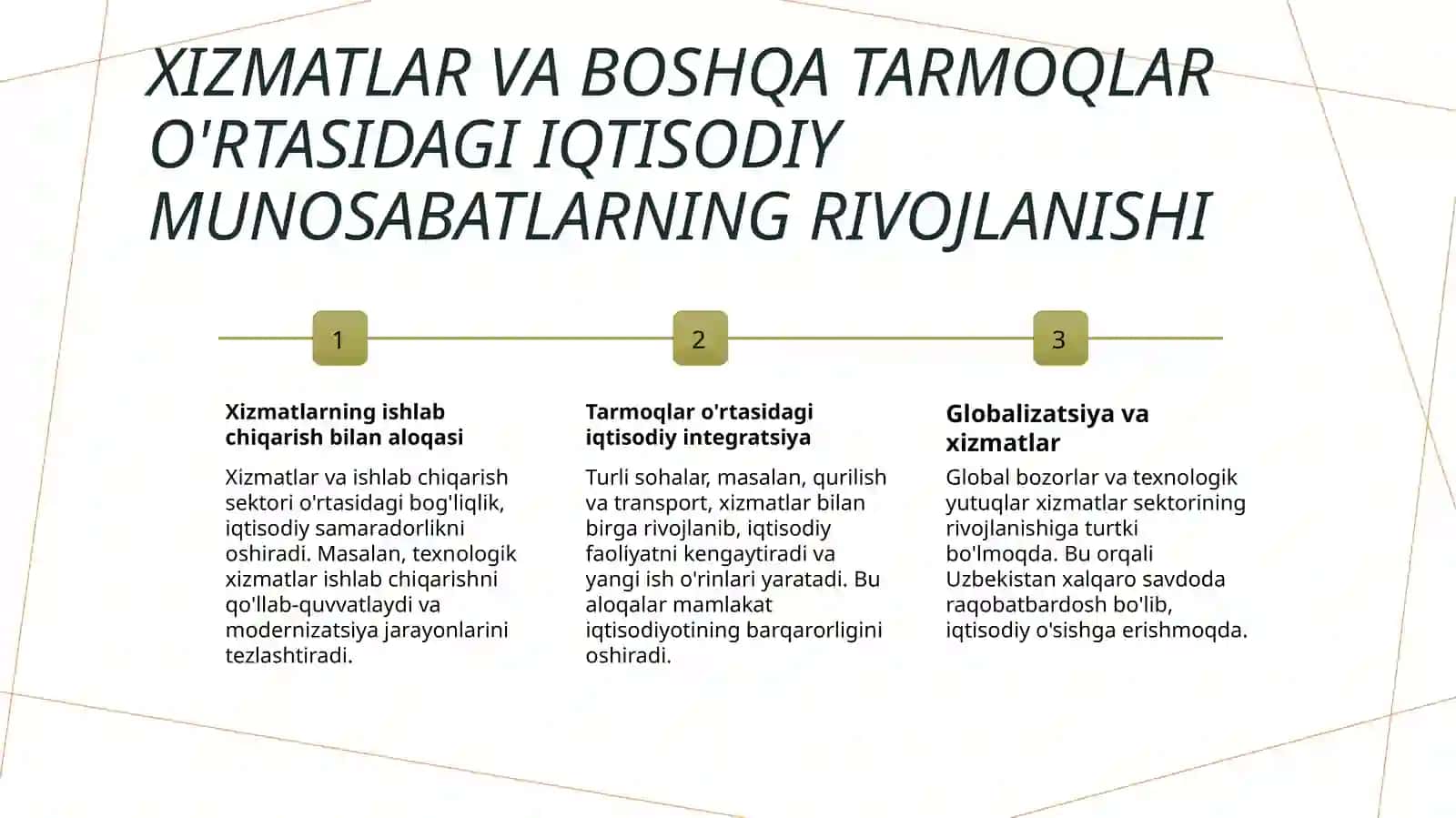 Xizmatlar sektorining rivojlanishi 4