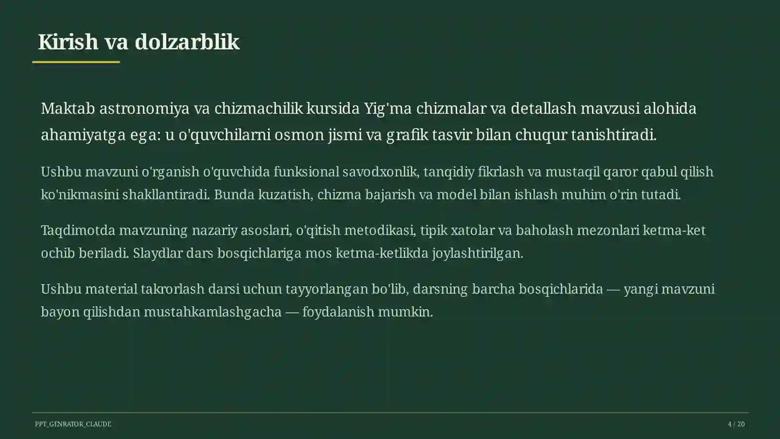 Yig'ma chizmalar va detallash (9-sinf) 4
