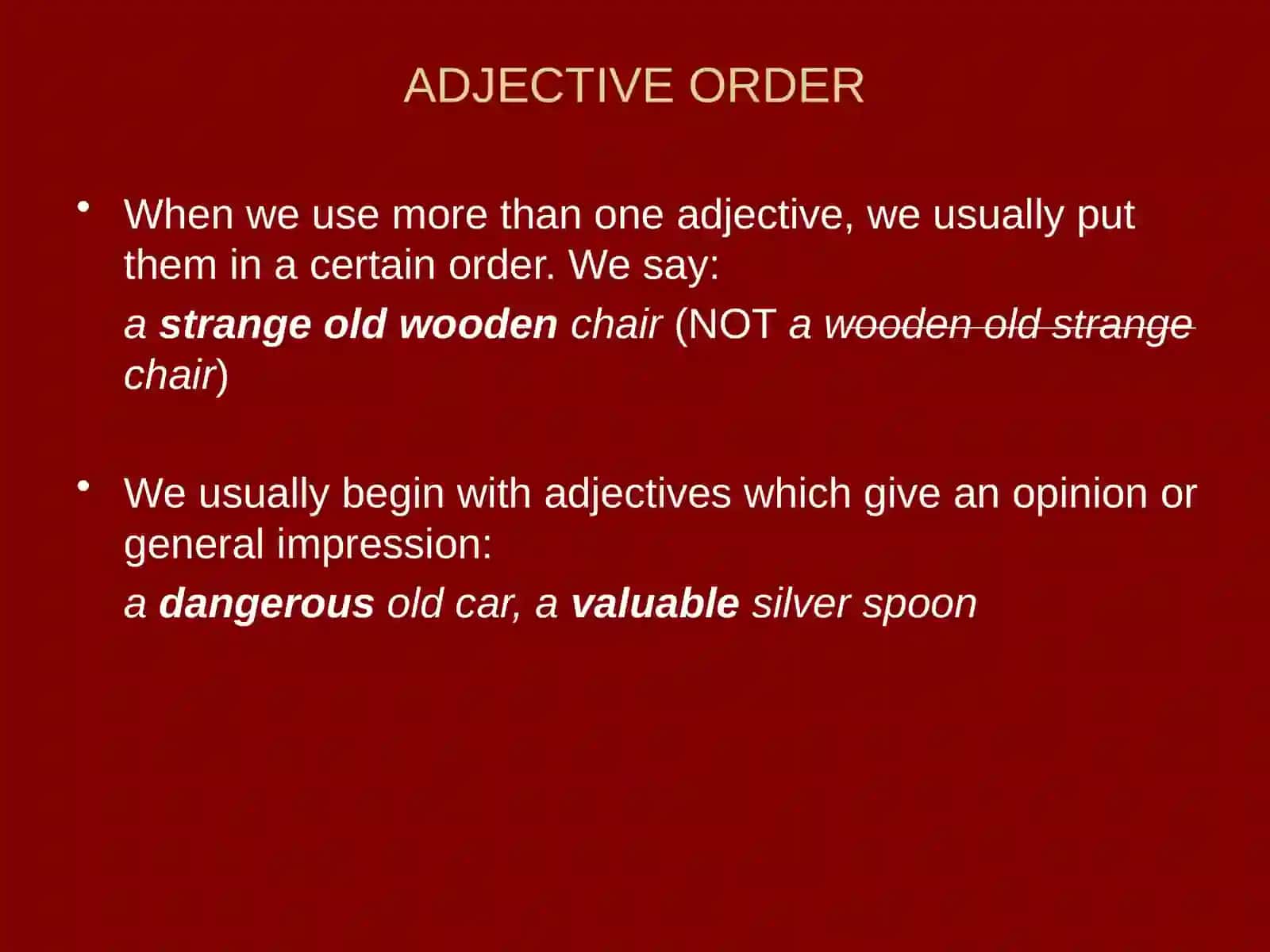 ADJECTIVES 4