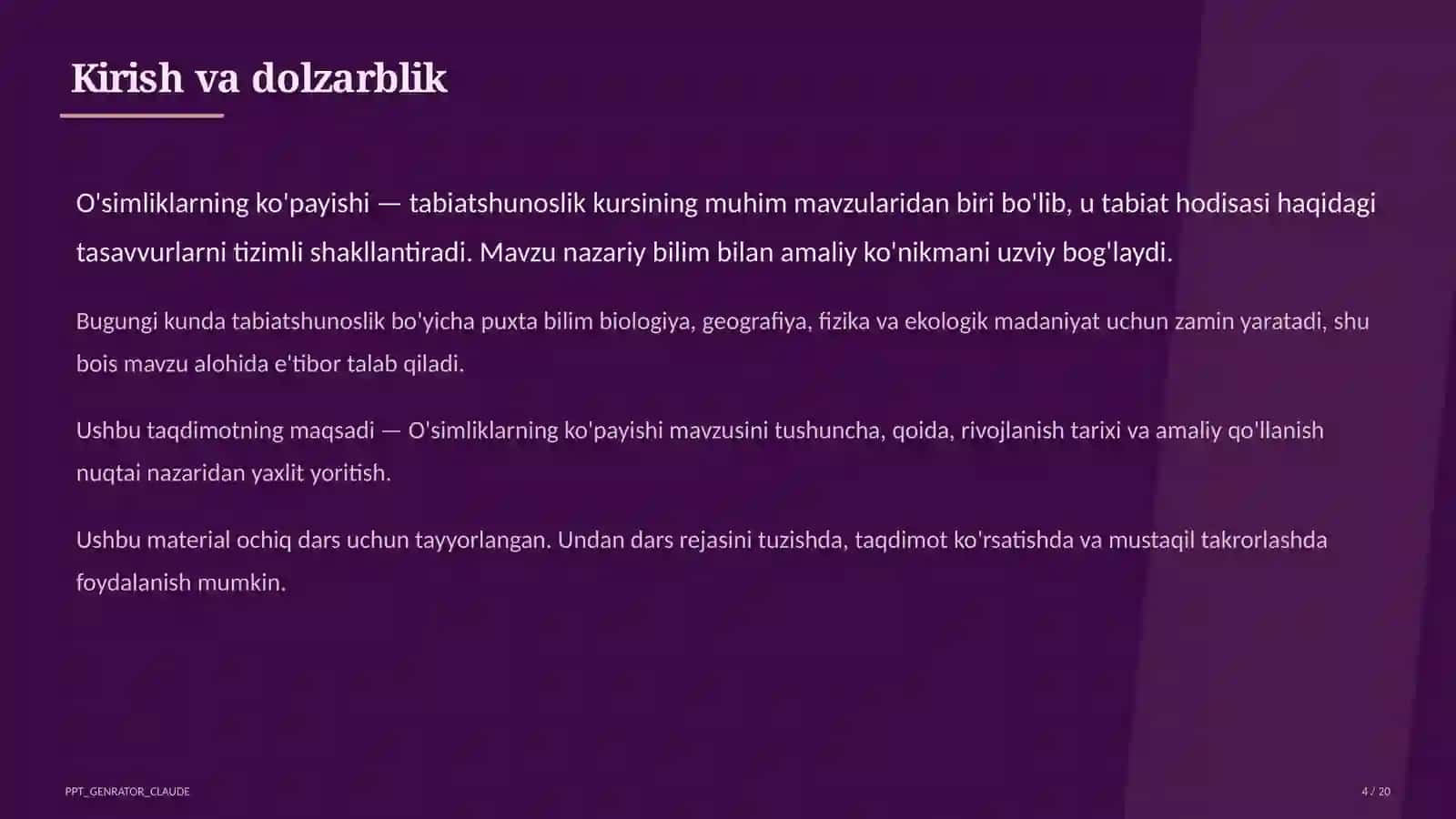 O'simliklarning ko'payishi (3-sinf) 4
