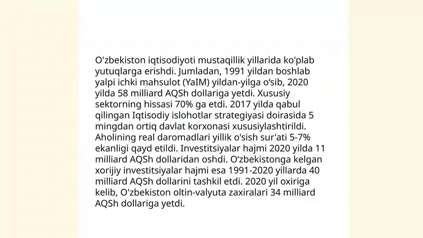 O'zbekistoning O'ziga Xos Istiqlol va Taraqqiyot Yoli 4