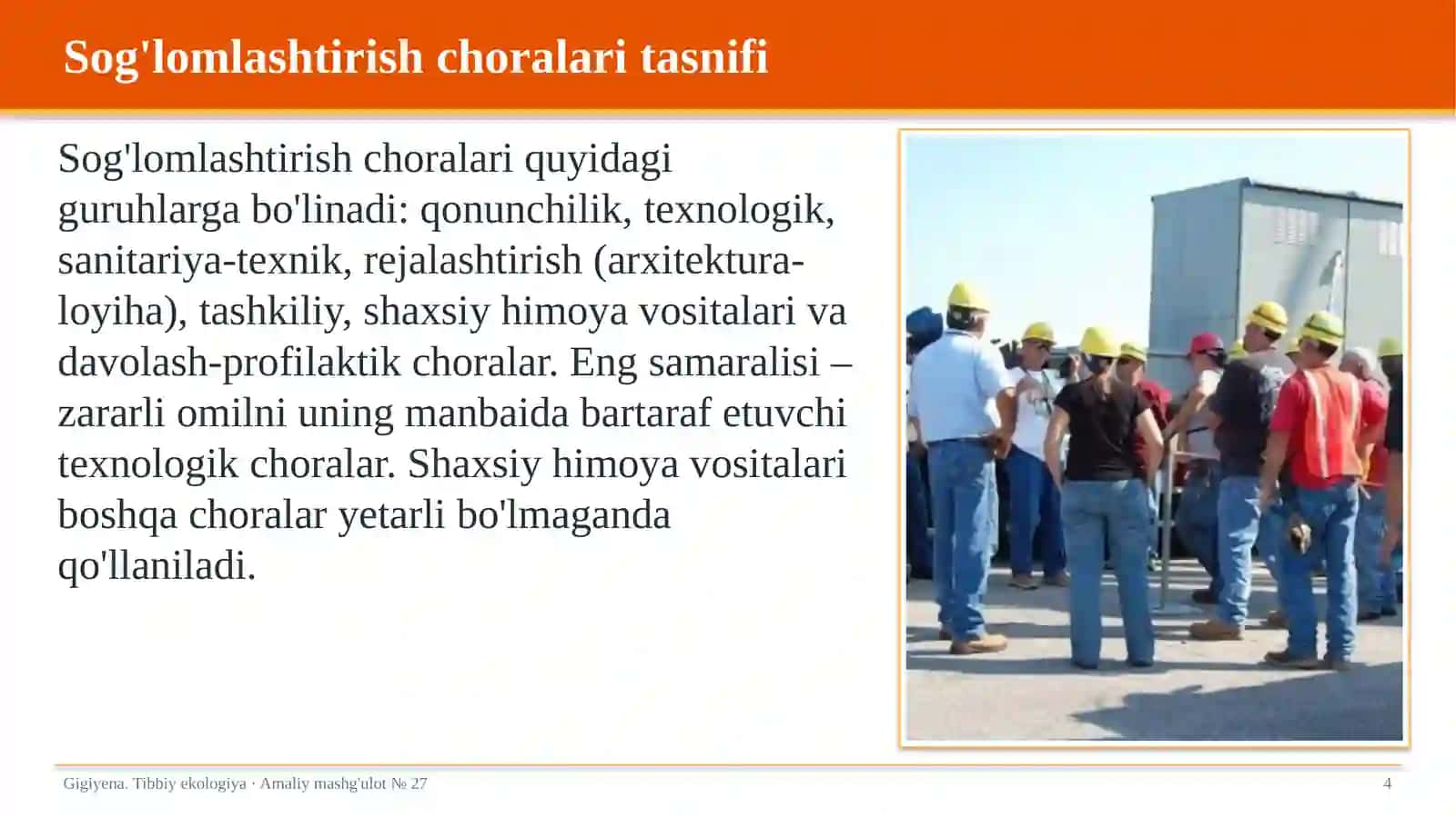 Sanoat korxonalarida sog'lomlashtirish chora-tadbirlari 4