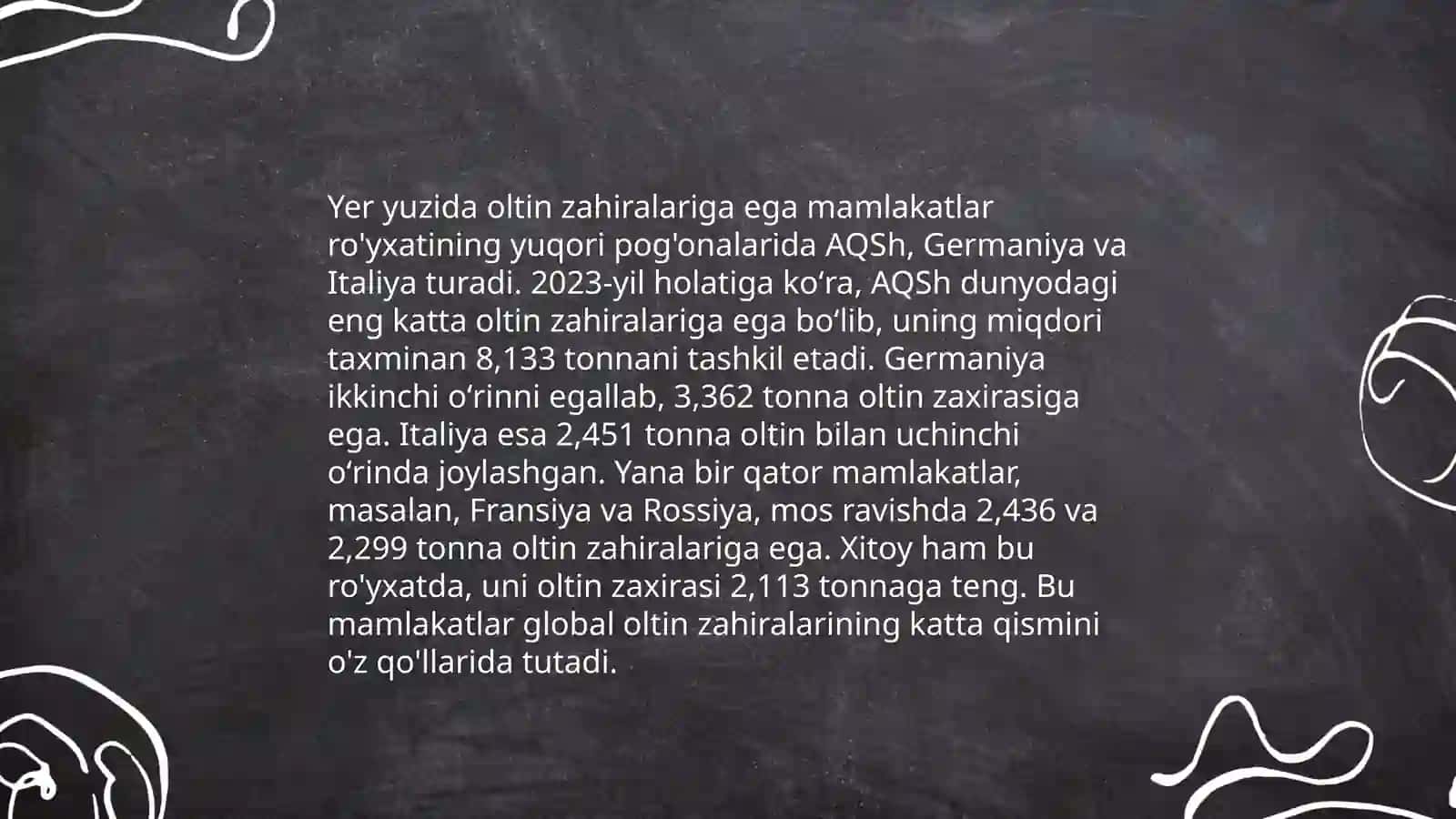 Jahon oltin statistikasi 4
