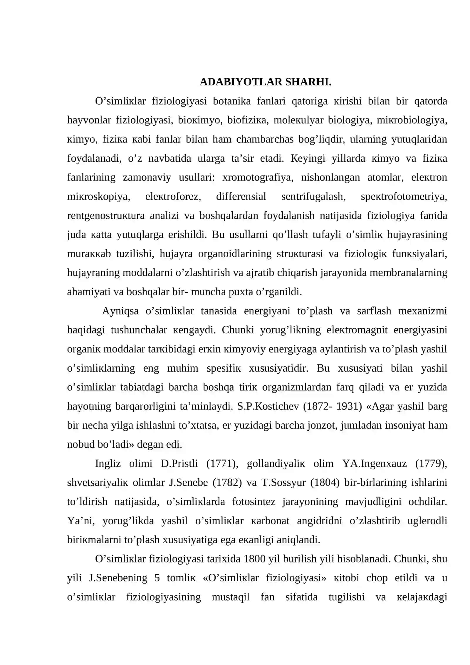 O’simliklar fiziologiya 4