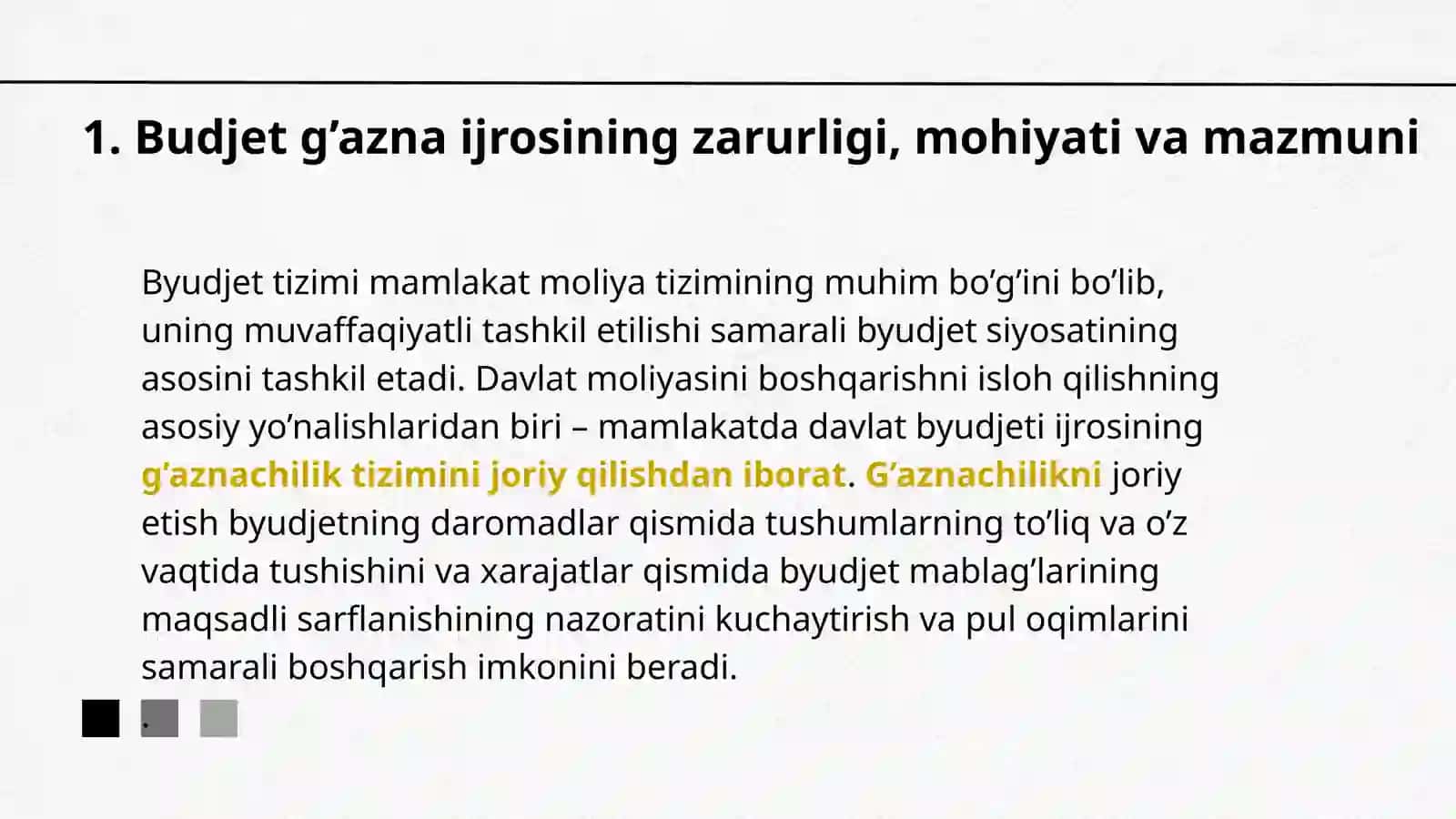 BUDJET TIZIMI BUDJETLARI G’AZNACHILIK IJROSINING NAZARIY JIHATLARI 4