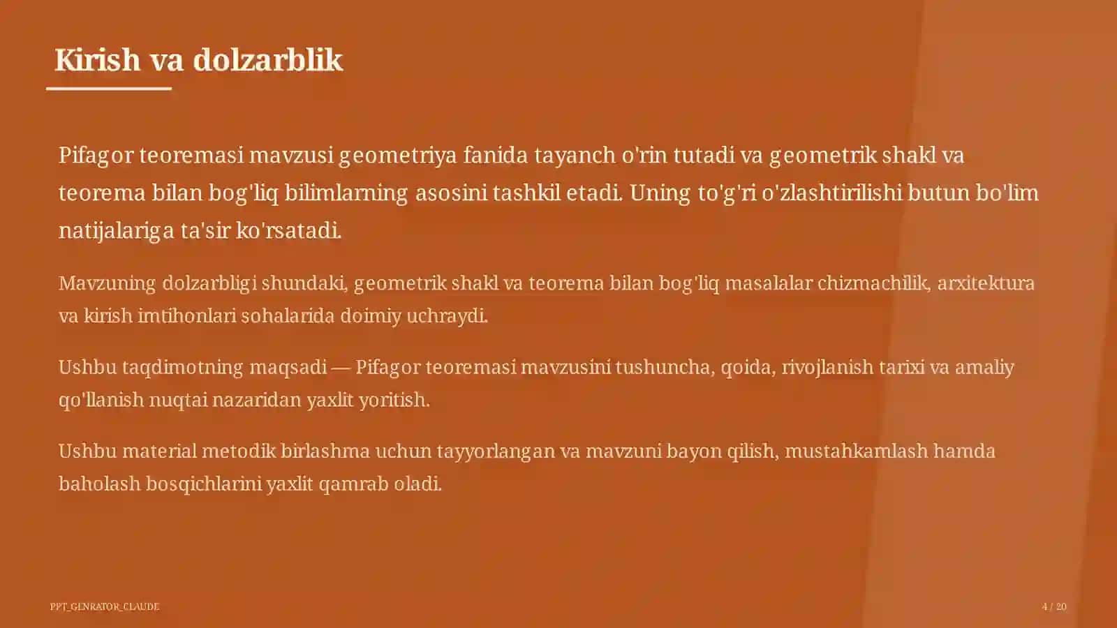 Pifagor teoremasi (8-sinf) 4
