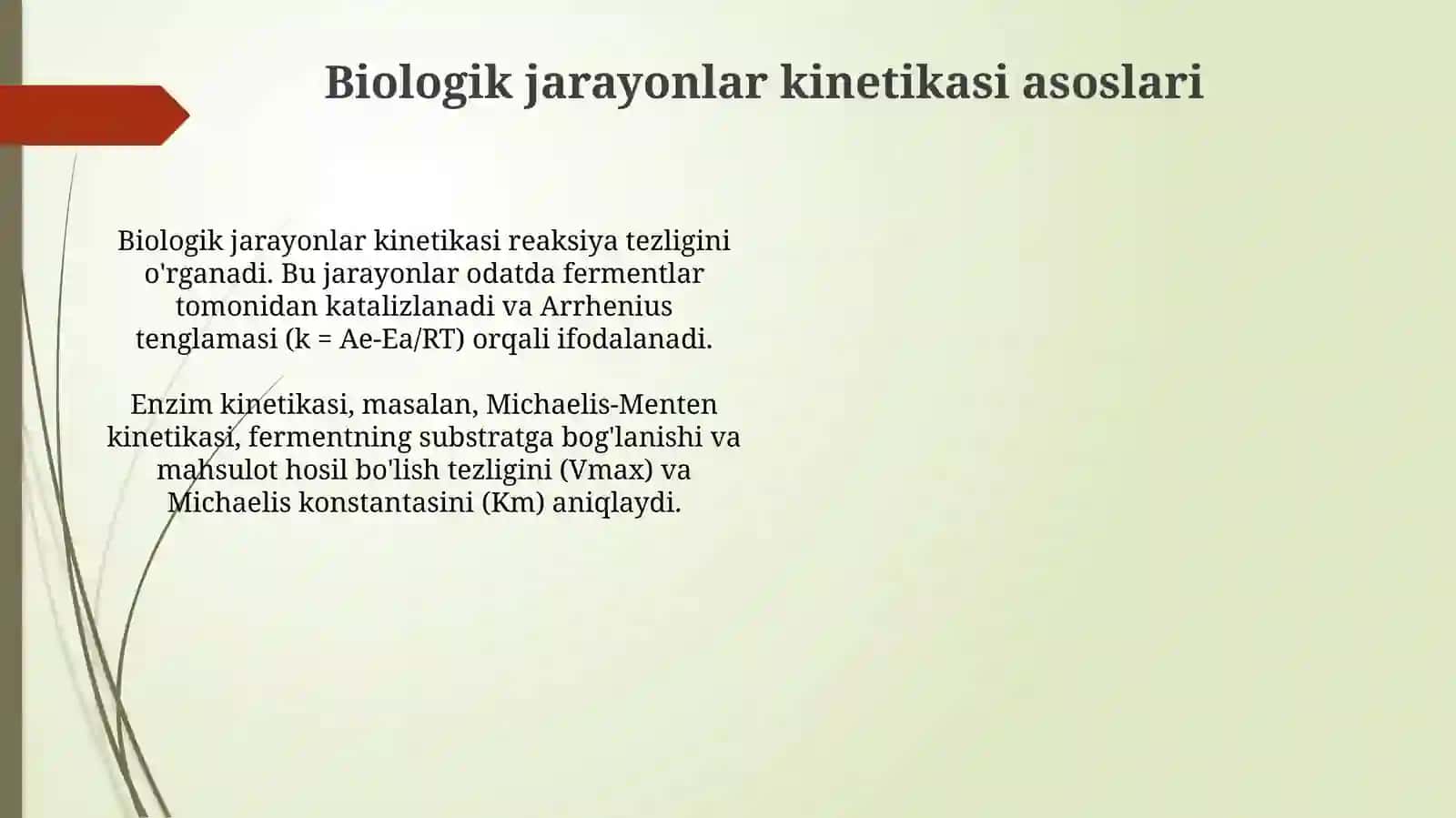 Biologik jarayonlar kinetikasiga havoharatining ta'siri va faollanish energiyasi 4