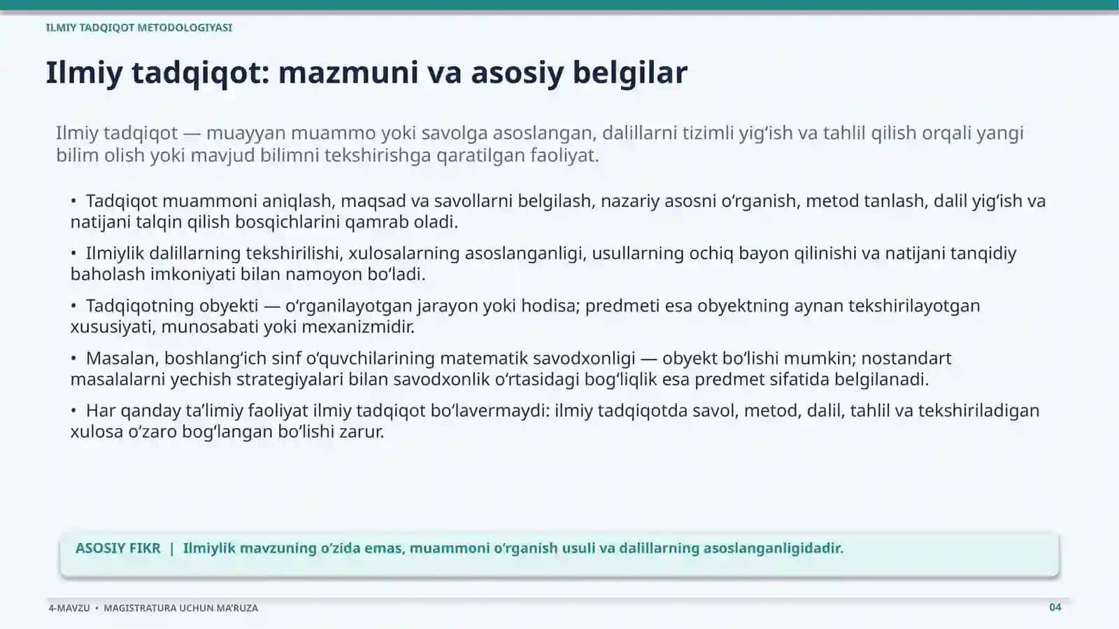 Boshlang‘ich matematik bilimlarga oid ilmiy tadqiqot usullari va metodlari 4