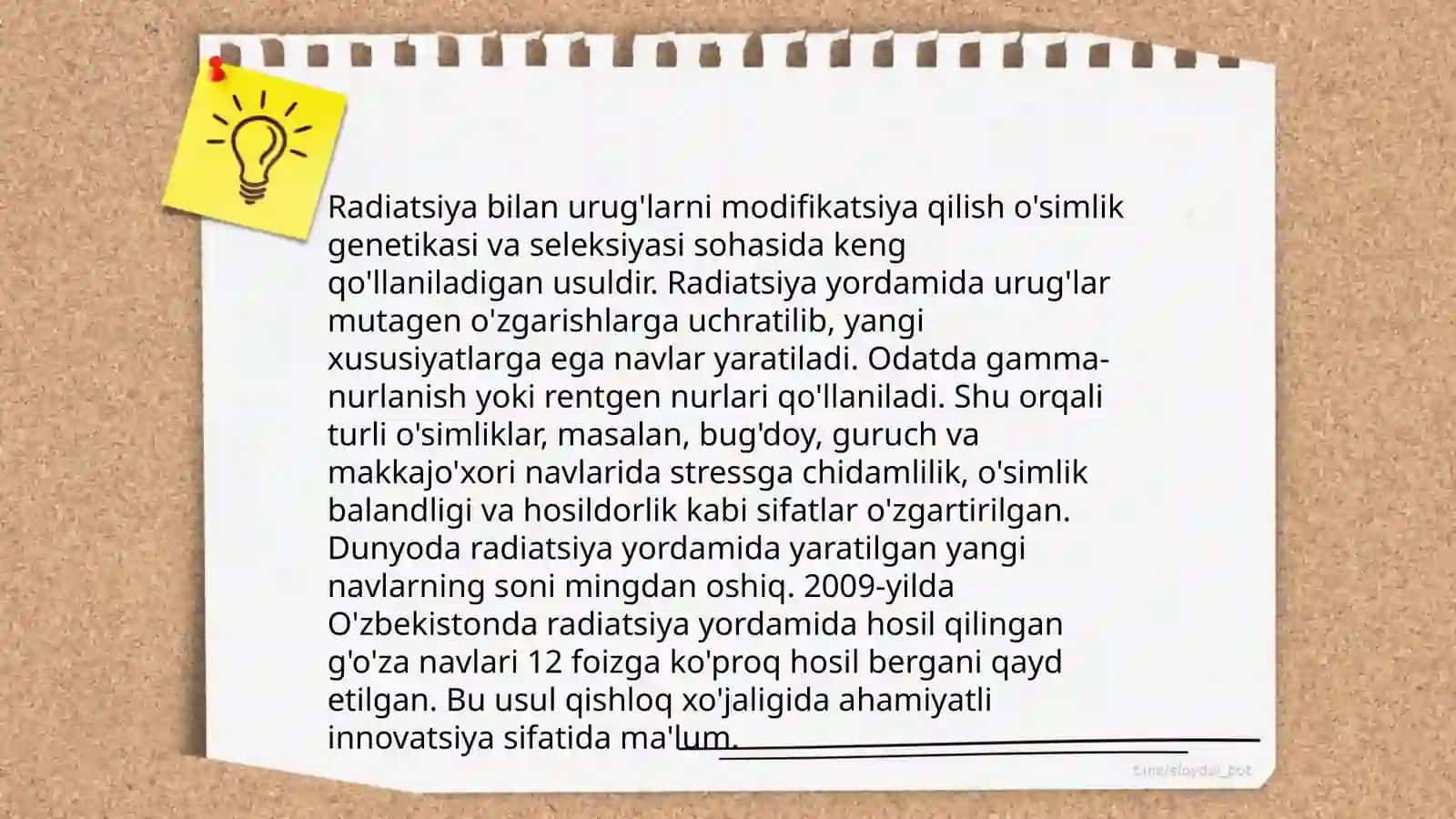 Ionlantiruvchi nurlarning qishloq xòjaligida ishlatilishi 4
