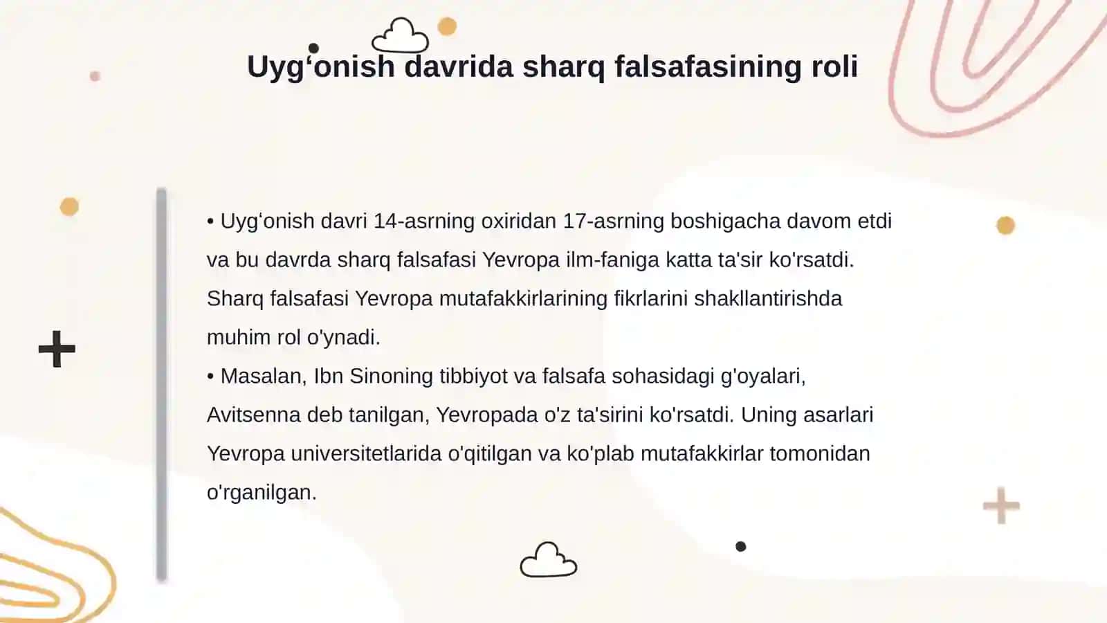 Ilk oʻrta asr sharq falsafasi va uygʻonish davri 4