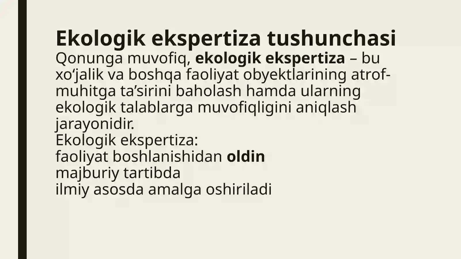 EKSPERTIZA TO’G’RISIDA O’ZBEKISTON RESPUBLIKASI QONUNI 4