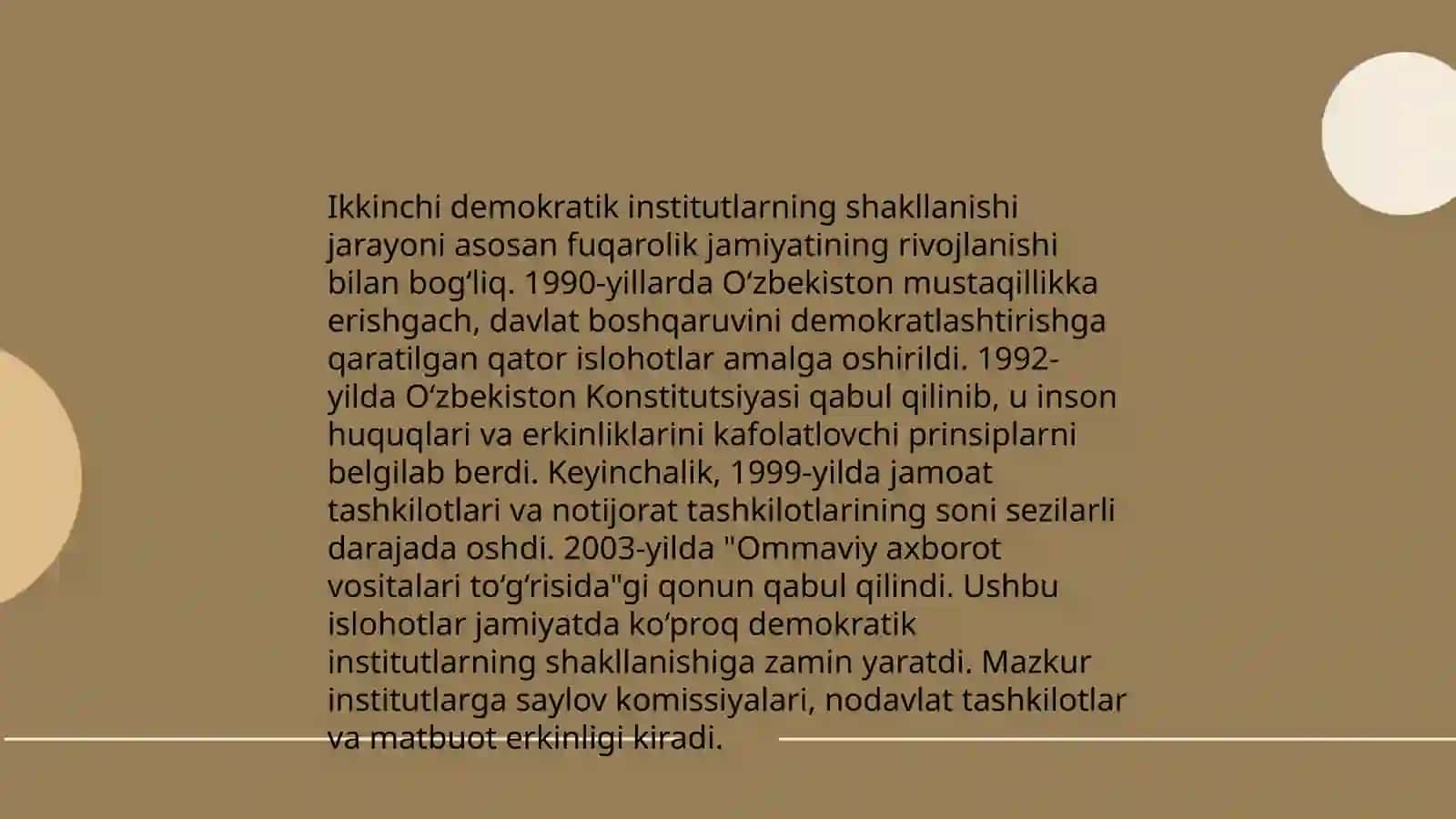 Oʻzbekistonda demokratik fuqarolik jamiyati asoslarining shakllantirilishiga amalga oshirilgan siyosiy islohotlar 4