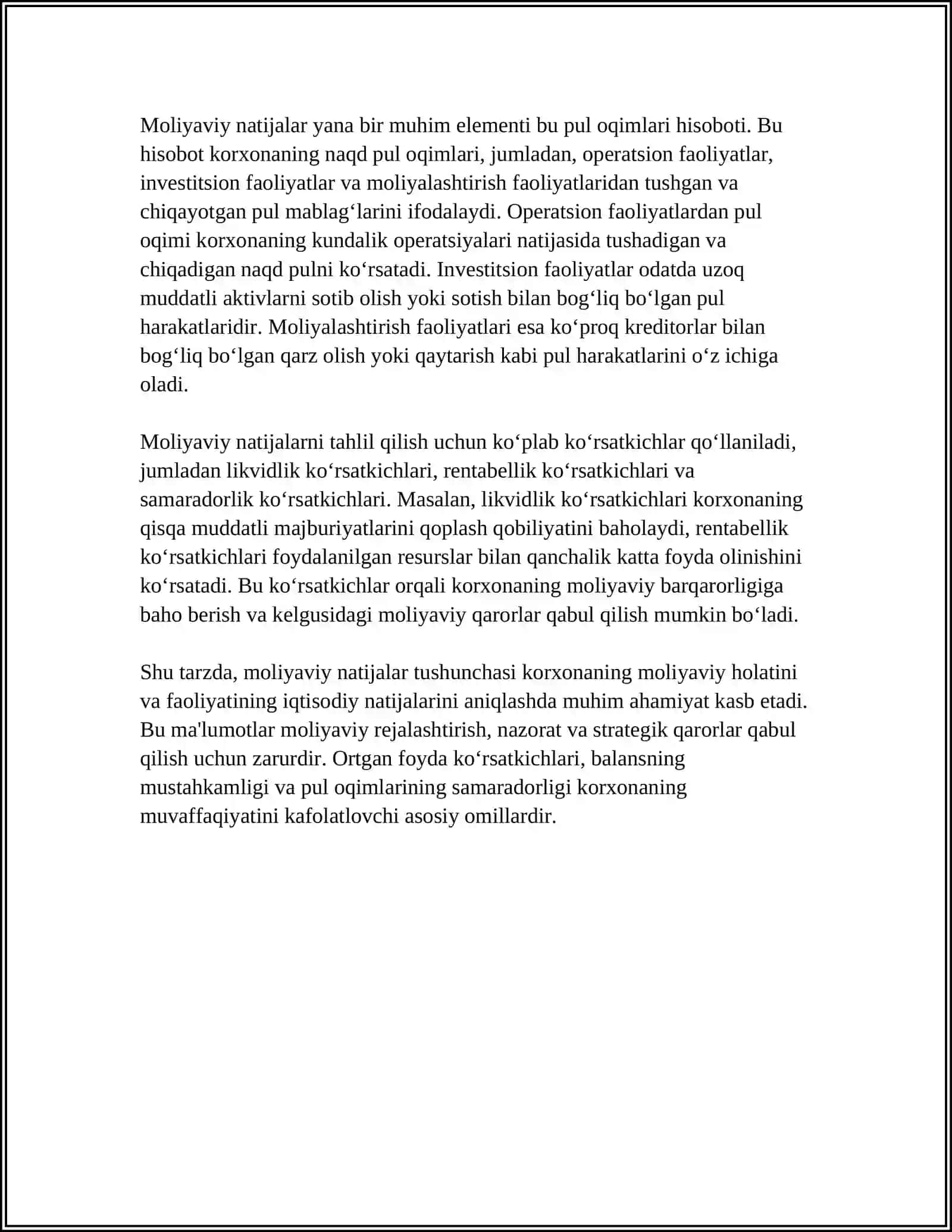 Moliyaviy Natijalarning Shakllanishi va Ularni Hisobga Olish Vazifalari 4