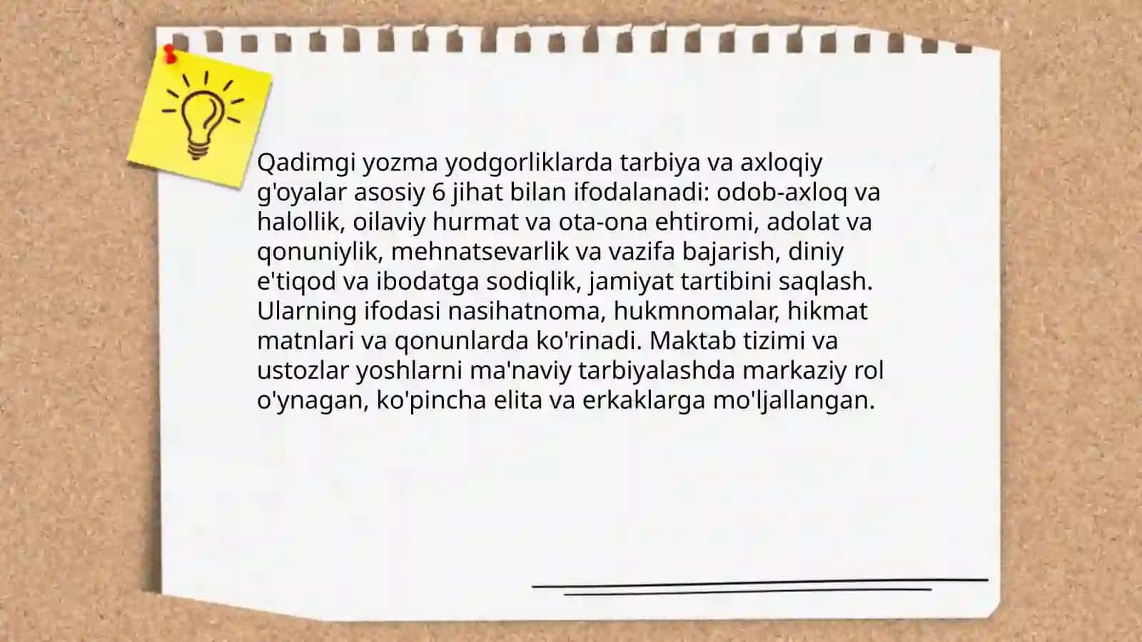 Eng qadimgi yozma yodgorliklardan ta'lim-tarbiya masalalari 4