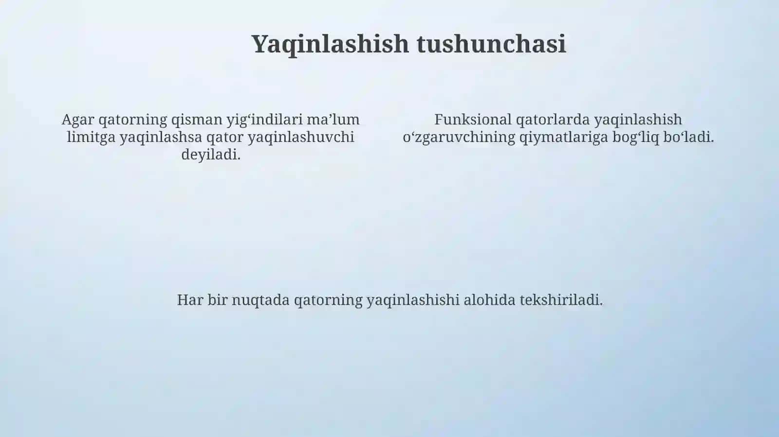 Funktsional qatorning yaqinlashish sohasi 4