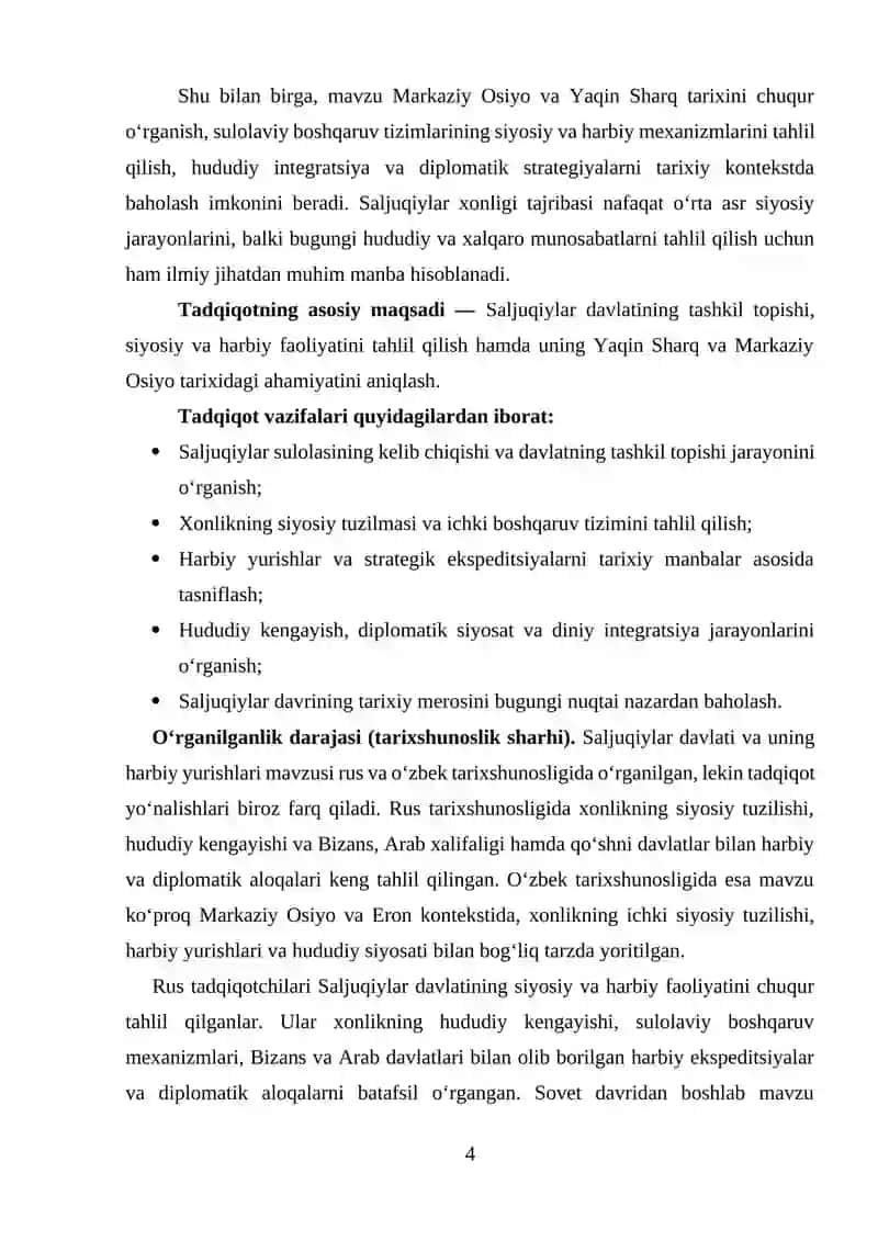 Saljuqiylar davlatining tashkil topishi va uni harbiy yurishlari 4