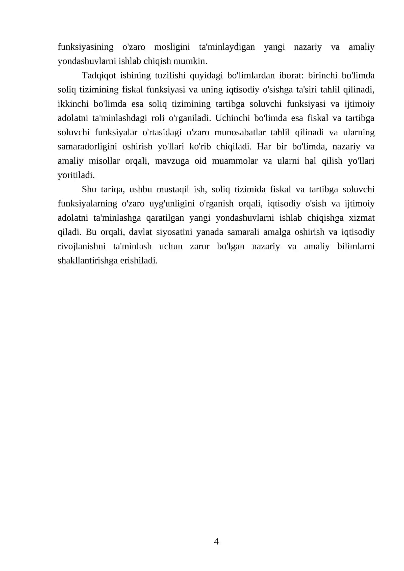 Soliq tizimida fiskal va tartibga soluvchi funksiyalarning o‘zaro uyg‘unligi 4