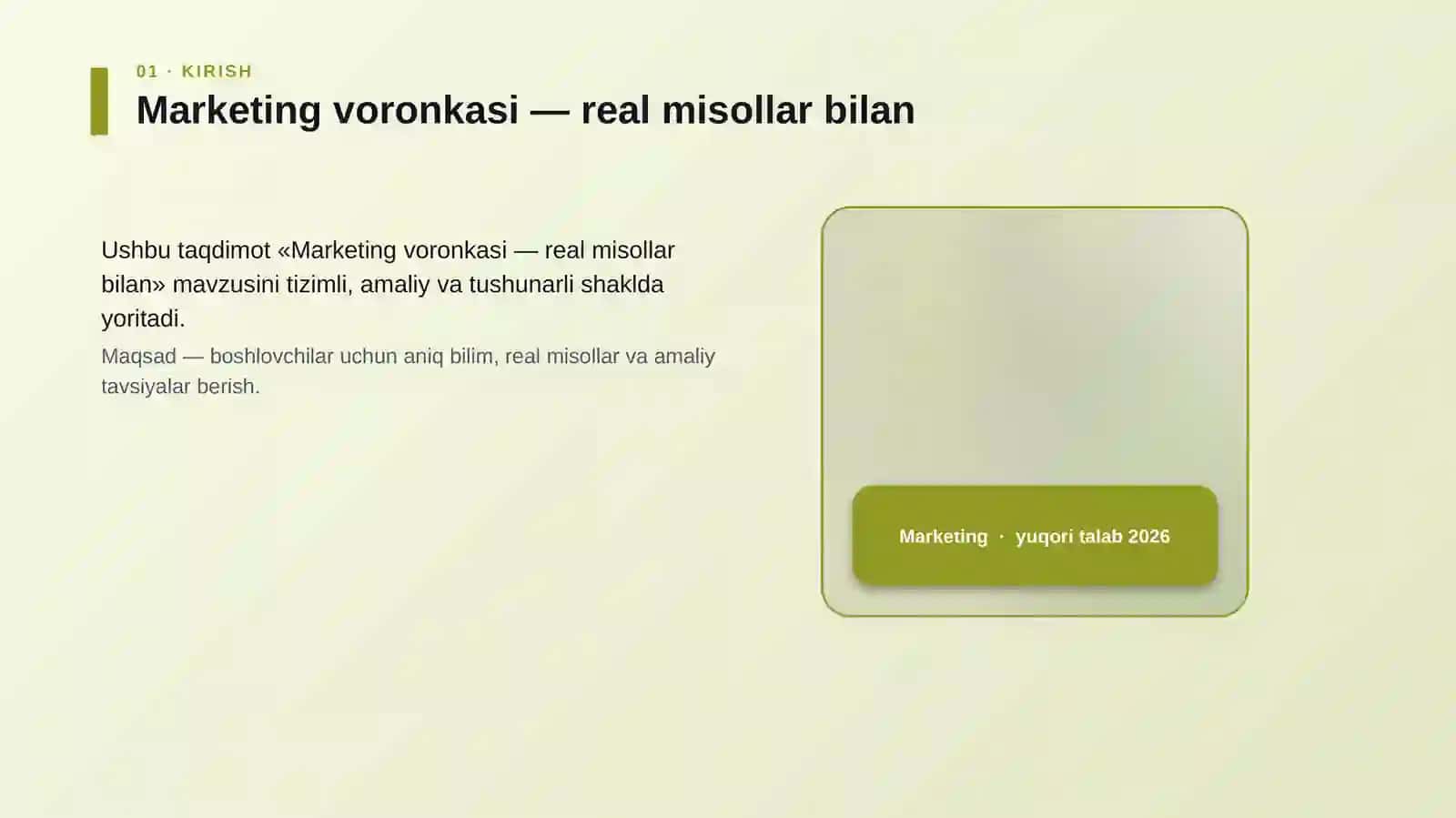 Marketing voronkasi — real misollar bilan 4