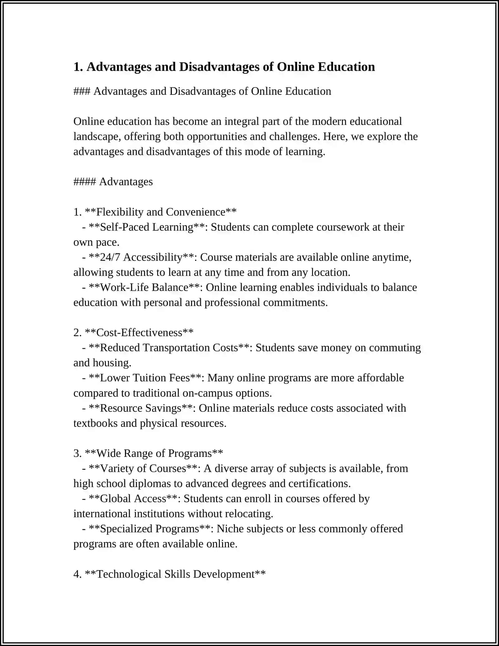 ADVENTES AND DISADVANTAGES 4