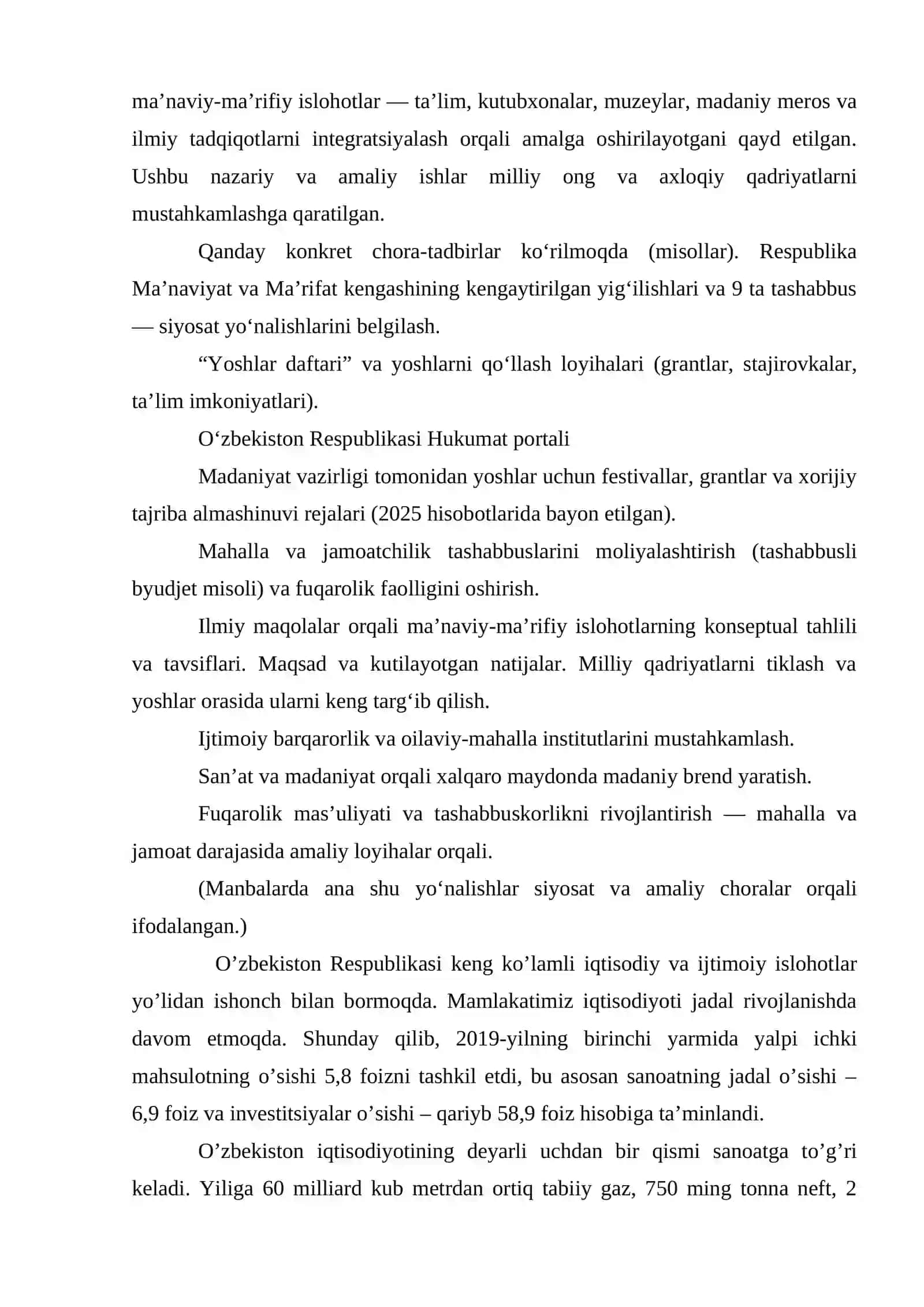 O'zbekistonda ijtimoiy sohadagi amalga oshirilayotgan o‘zgarishlarning mazmun va mohiyati 4