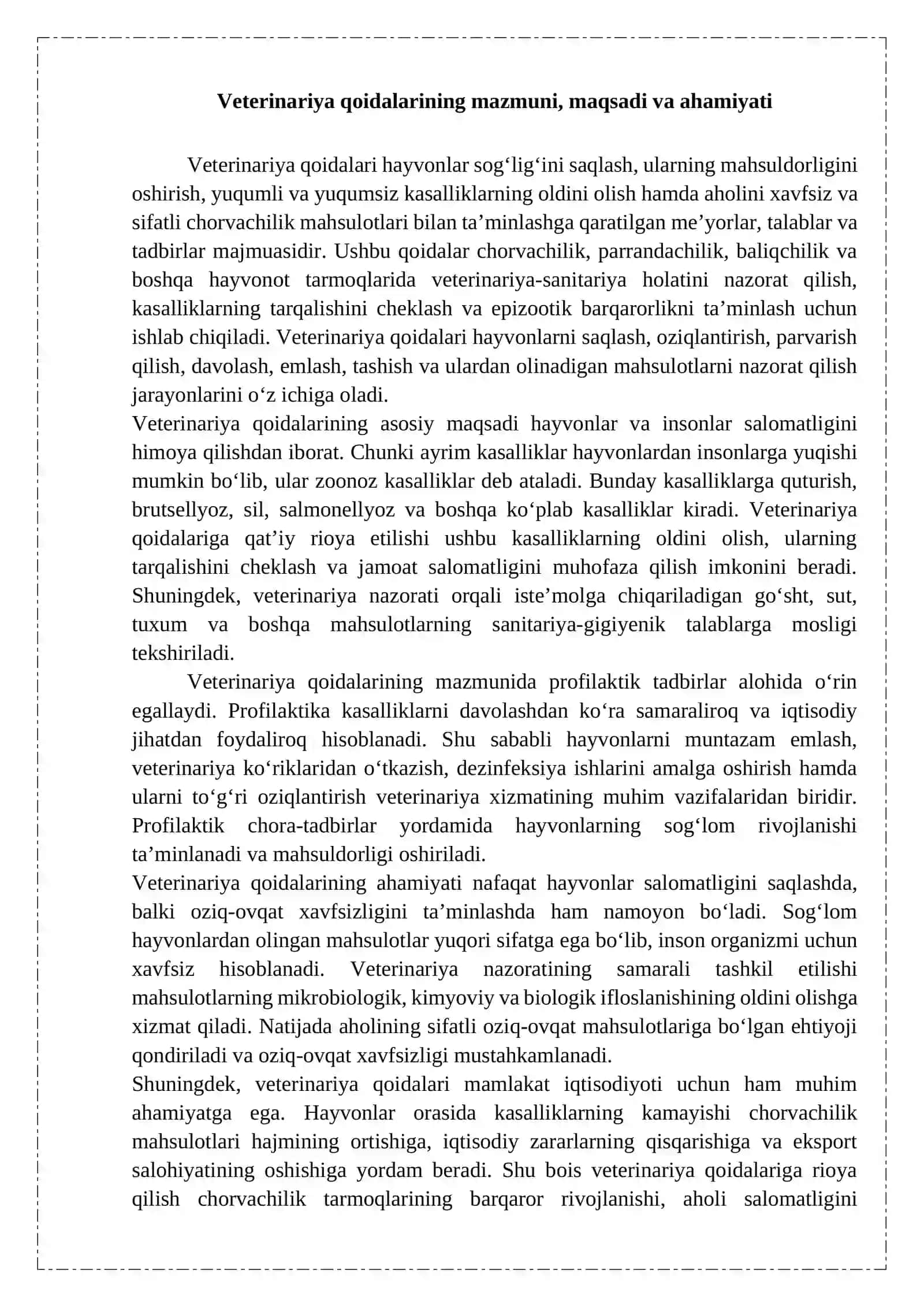 VETERINARIYA QOIDALARI 4