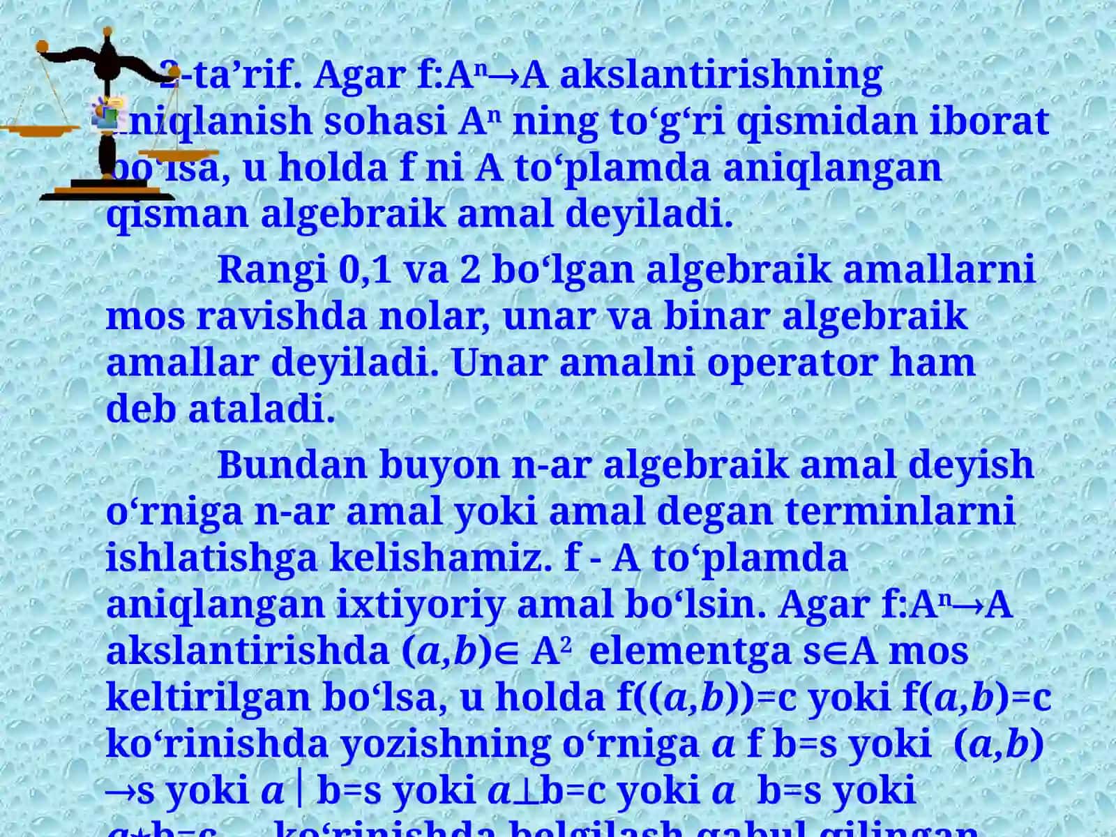 Algebraik amal ta’rifi 4