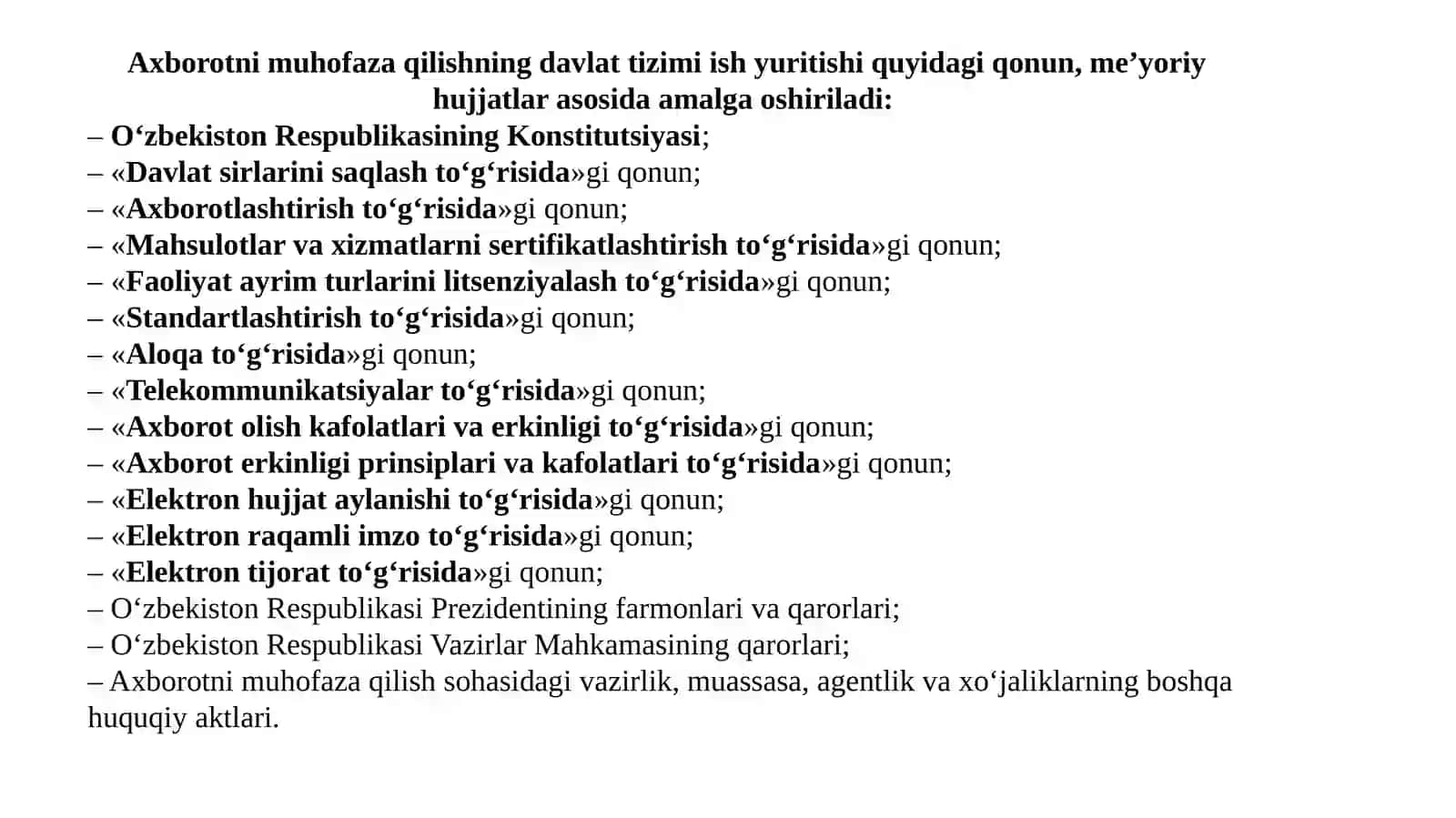 Axborotni muhofaza qilish,axborot xavfsizligi va uning zamonaviy konsepsiyasi 4