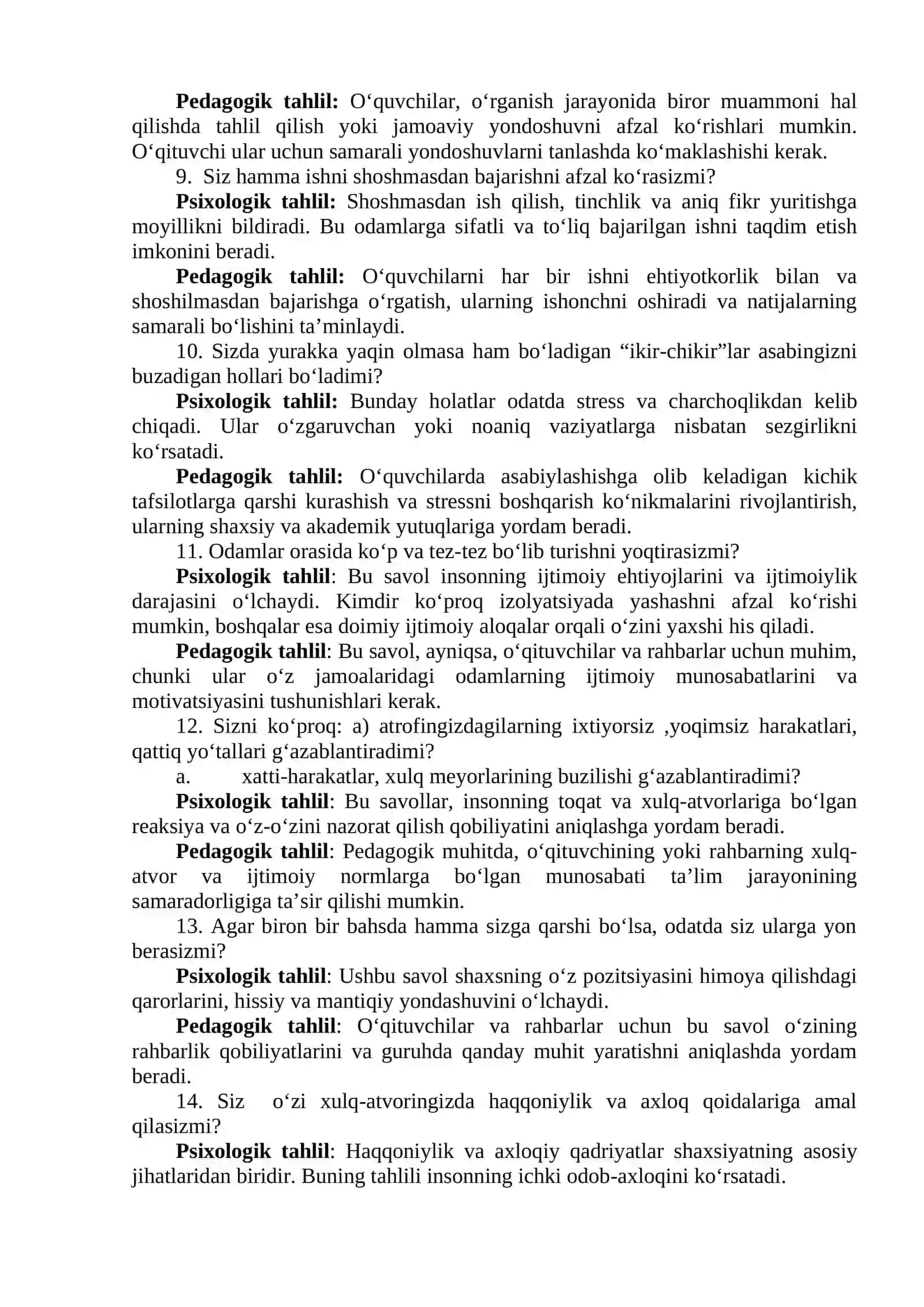 R.B.Kettellning «Shaxsni 16 omil yordamida o‘rganish so‘rovnomasi» 4