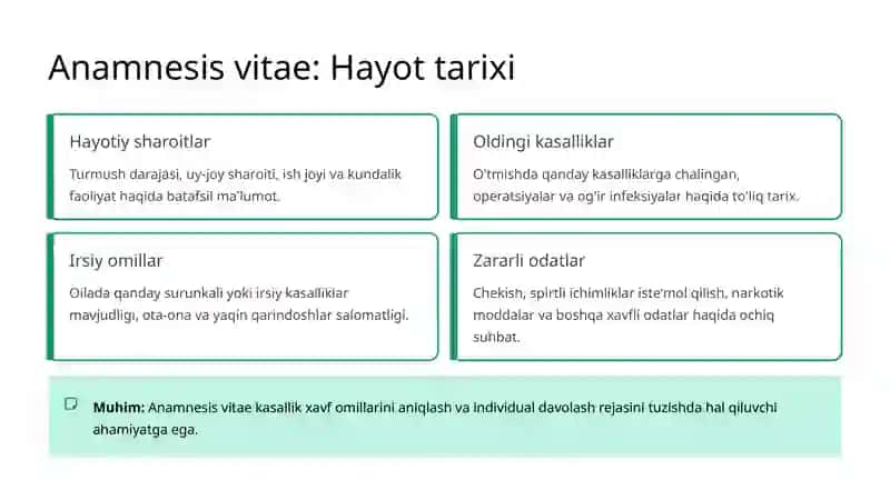 Anamnezning tibbiyotdagi o'rni 4