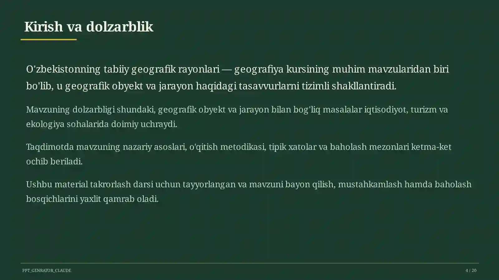 O'zbekistonning tabiiy geografik rayonlari (8-sinf) 4