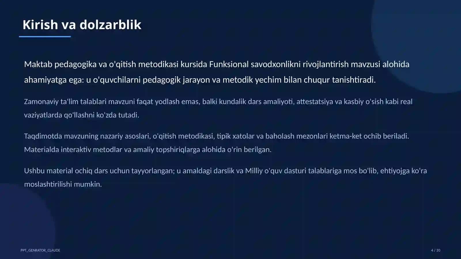 Funksional savodxonlikni rivojlantirish 4