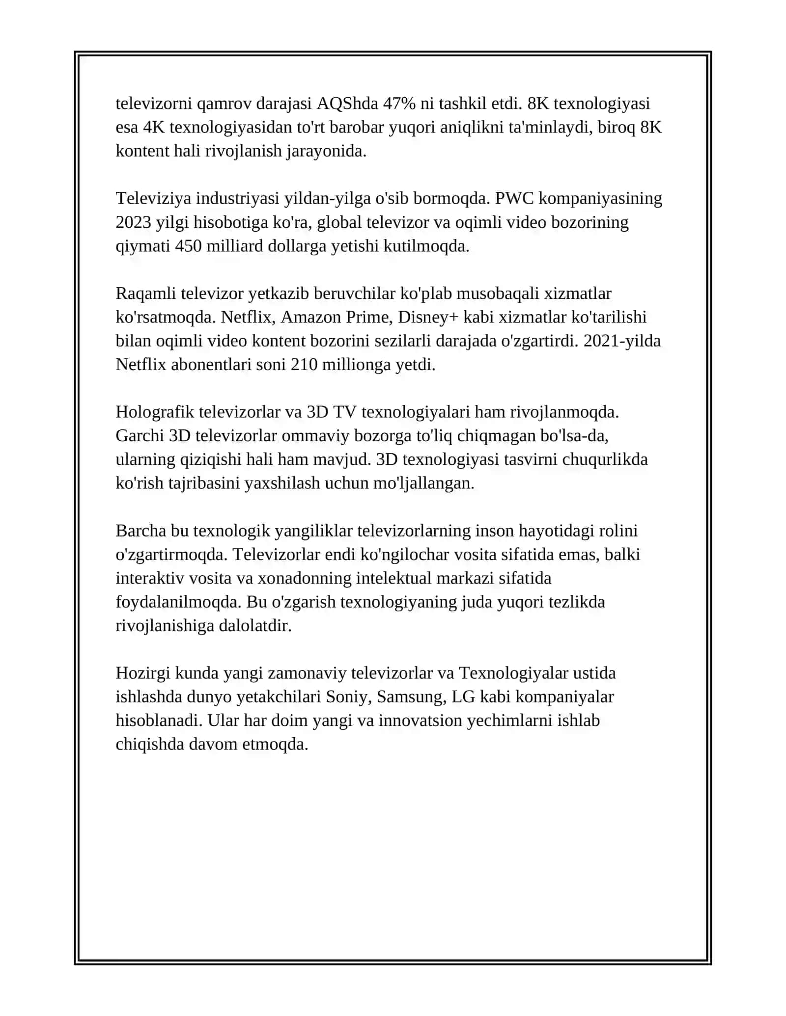 TELEVIDENIYE KONGILOCHAR SANOAT SIFATIDA 4