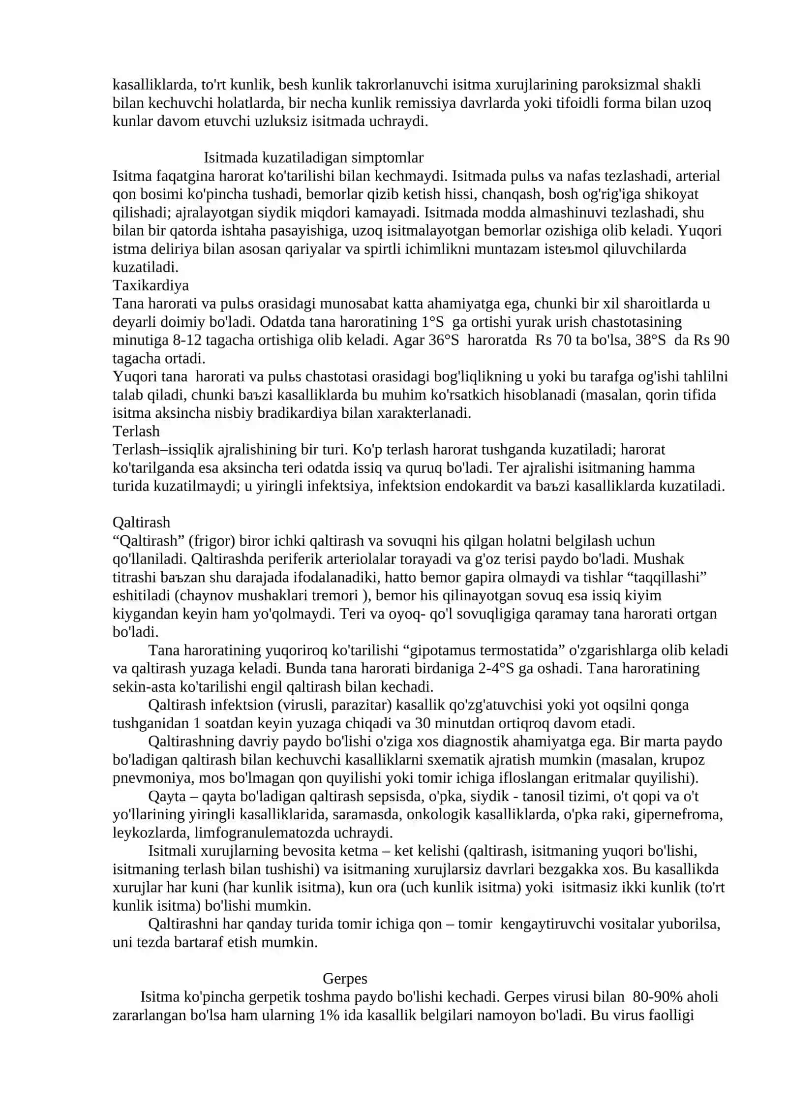 Tuberkulyozning turli shakllari va o'pka surunkali nospetsifik kasalliklarida isitma xarakteri 4