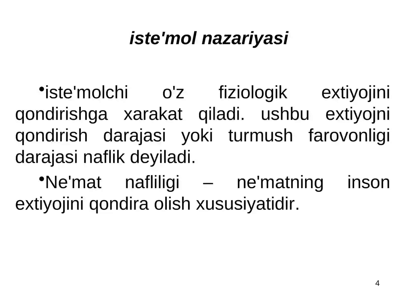 Iste'molchitanlovinazariyasi 4