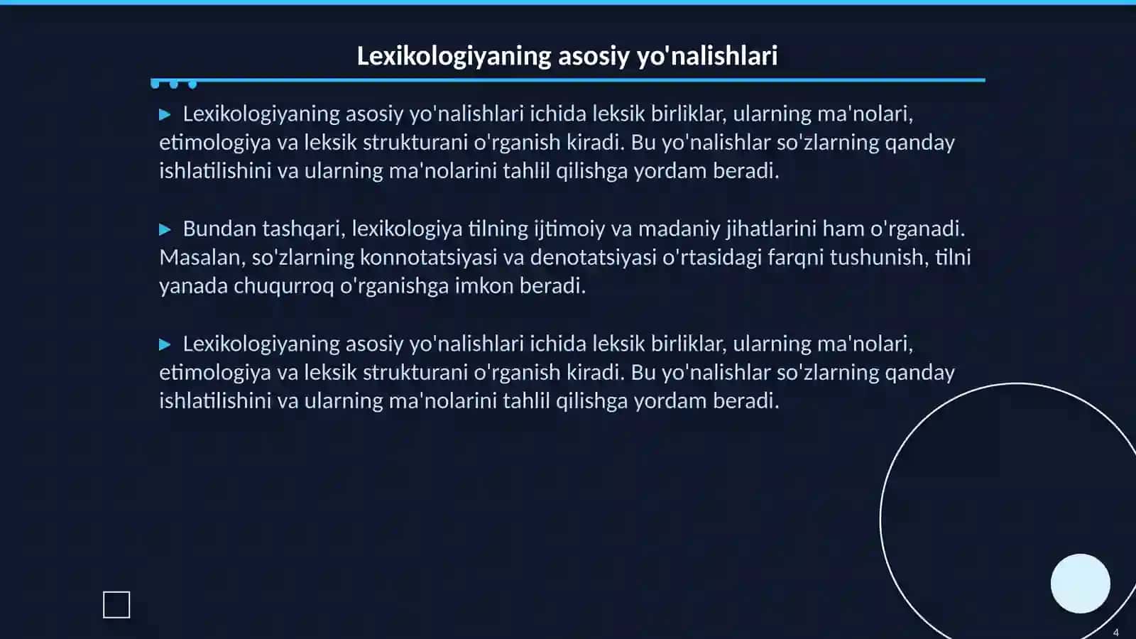 Lexikologiya va semantika o'rtasidagi bog'lanish 4