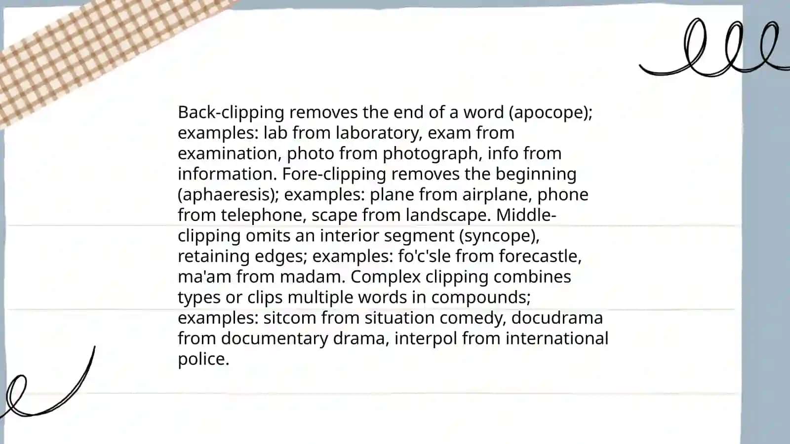 Shortened words 4