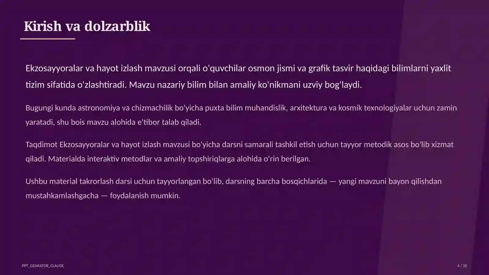 Ekzosayyoralar va hayot izlash (11-sinf) 4