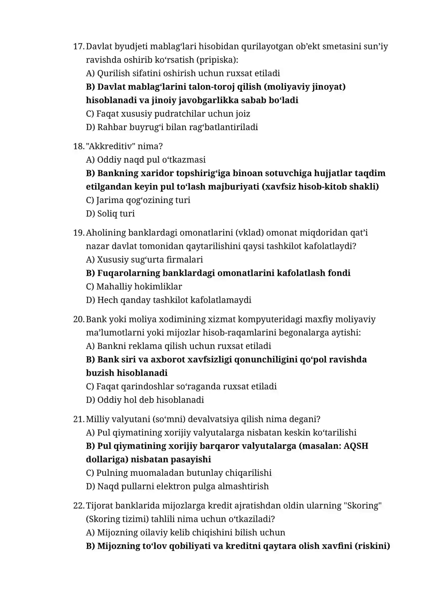 IQTISODIYOT VA MOLIYA SOHASI UCHUN ARGOS TESTI 4