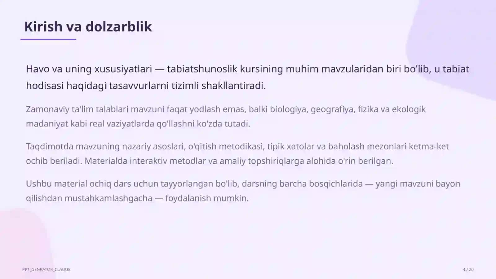 Havo va uning xususiyatlari (2-sinf) 4