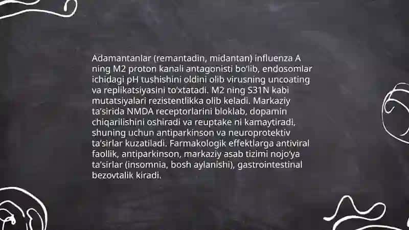 Adamantanlar (remantadin, midantan) 4