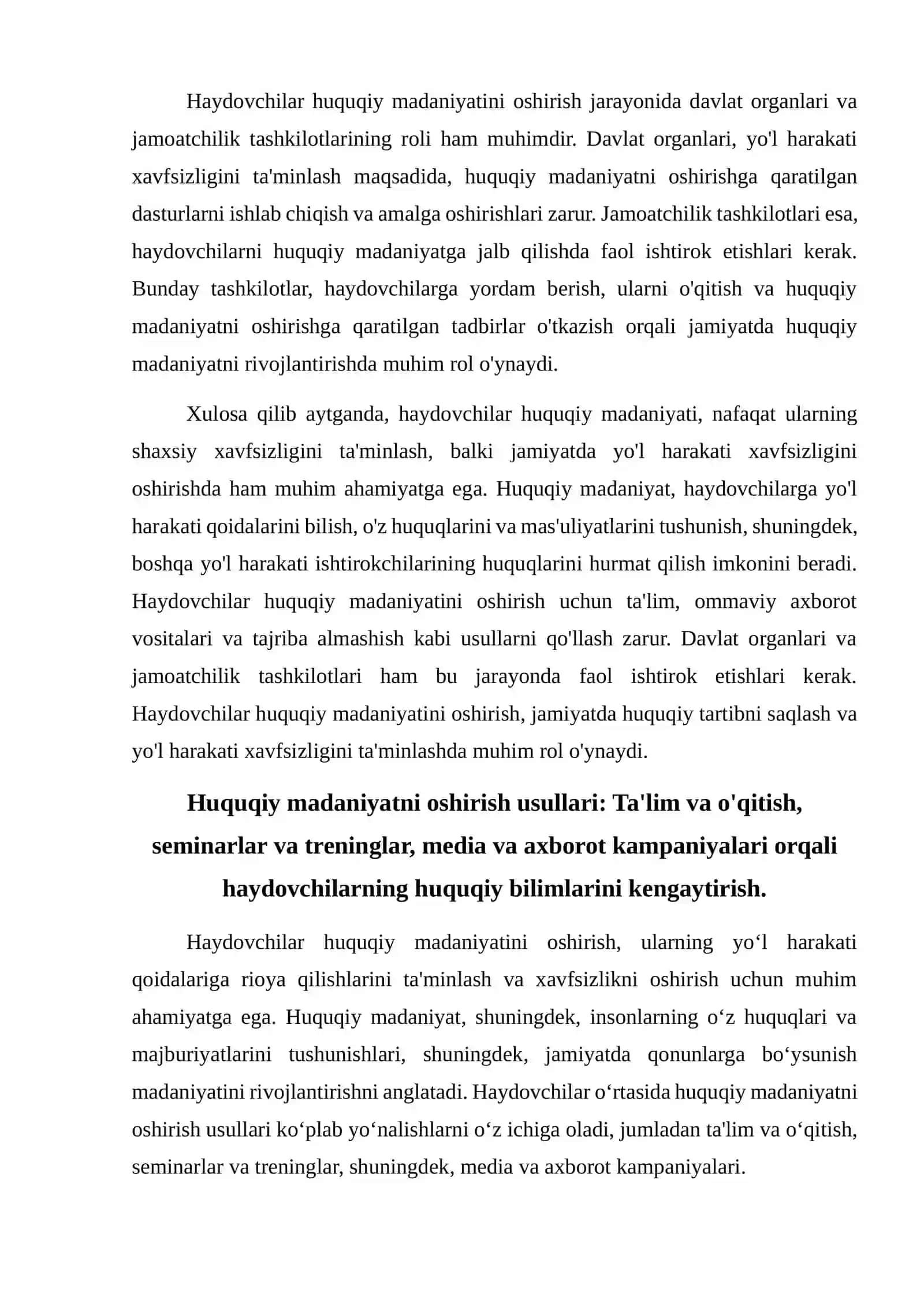 Haydovchilar huquqiy madaniyatini oshirish 4