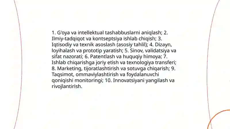 Innovatsion faoliyat va innovatsion jarayon 4