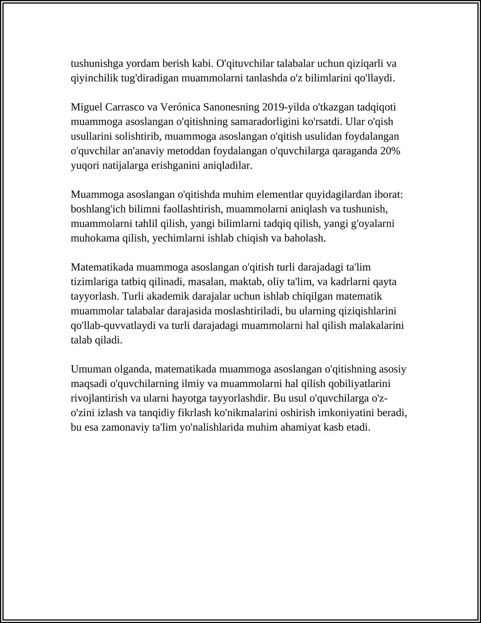 Matematikada PROBLEMAGA ASOSLANGAN O'QITISH 4