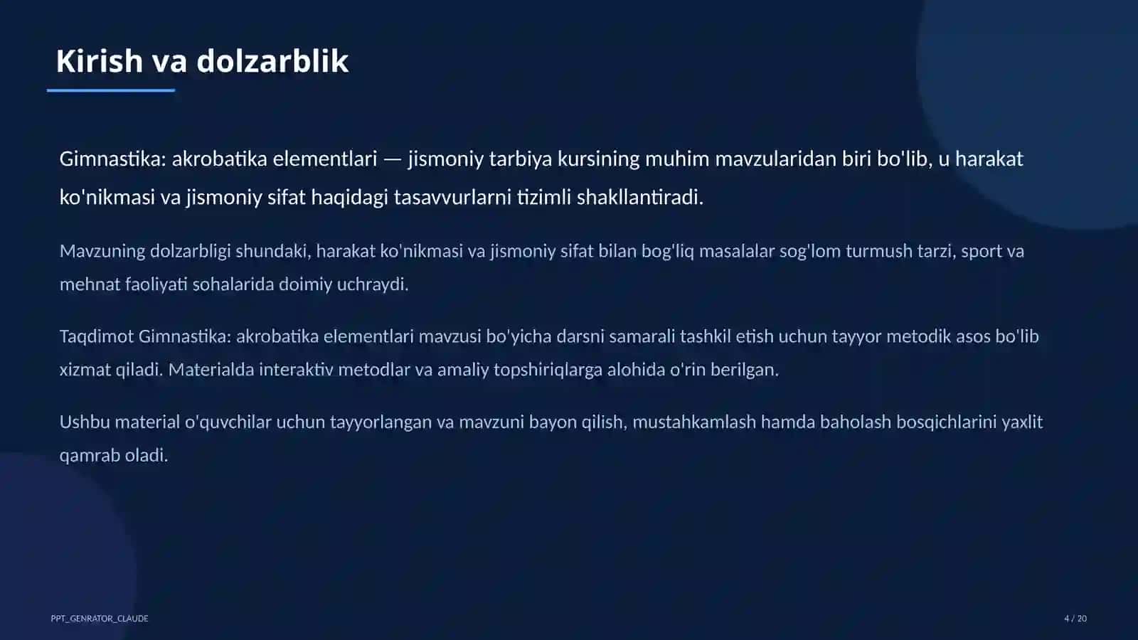 Gimnastika: akrobatika elementlari (3-sinf) 4