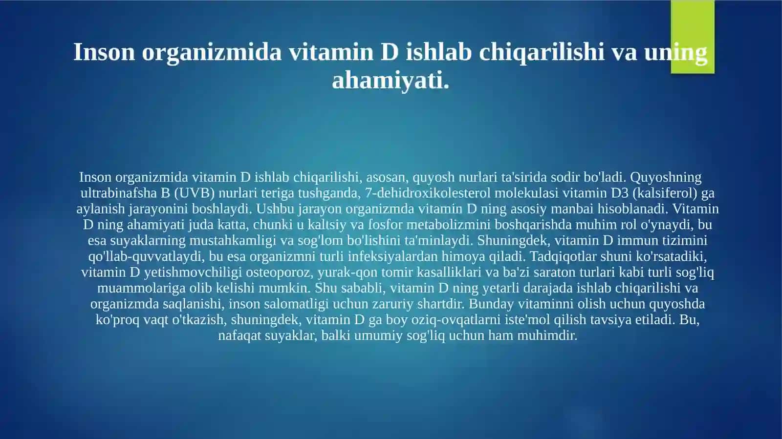 Inson organizmiga yorug'likning ta'siri 4