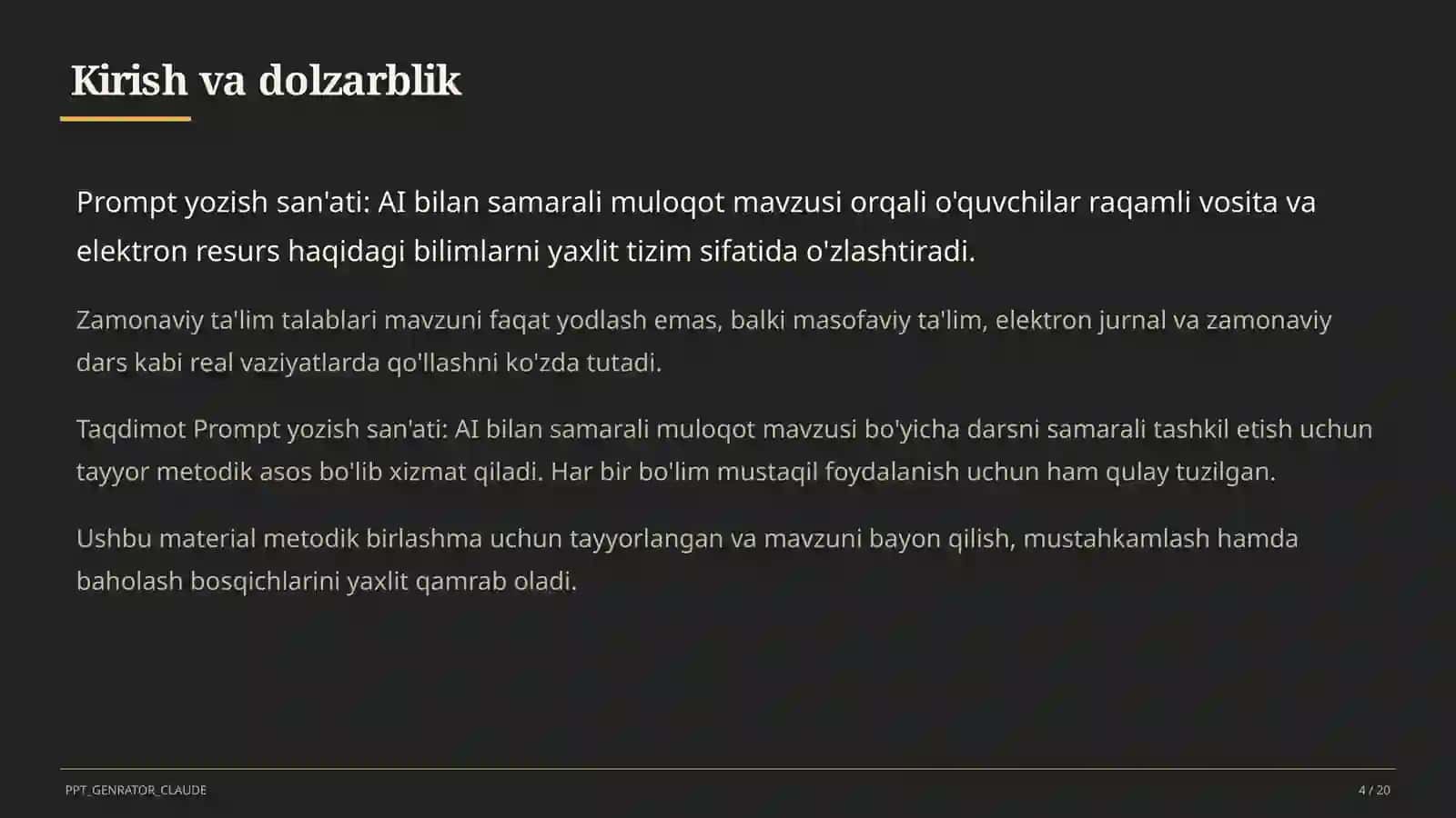 Dars rejasi 4